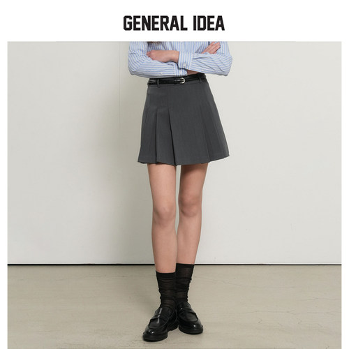 GENERAL IDEA BY BUMSUK夏季女士百褶裙现代休闲百搭迷你短裙子