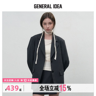 GENERAL IDEA BY BUMSUK现代感通勤宽松廓形休闲单扣西装外套女
