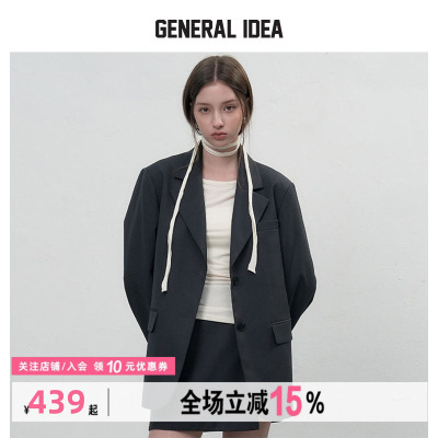 GENERAL IDEA BY BUMSUK现代感通勤宽松廓形休闲单扣西装外套女
