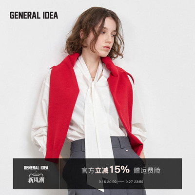 GENERAL IDEA BY BUMSUK 韩国正品 后开衩纽扣设计V领衬衫上衣
