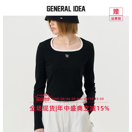 GENERAL IDEA BY BUMSUK 韩国正品 正肩长袖T恤打底衫上衣女士