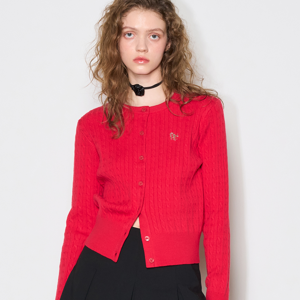 GENERAL IDEA BY BUMSUK麻花圆领针织开衫