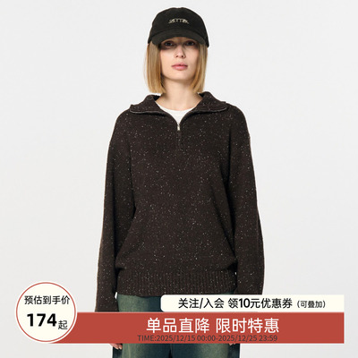 GENERAL IDEA BY BUMSUK毛圈粒粒雪花质感拉链套头毛衣