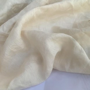 麻质感好高级窗帘被套布 加密2.25米宽副汉麻亚麻混纺香槟色中厚款