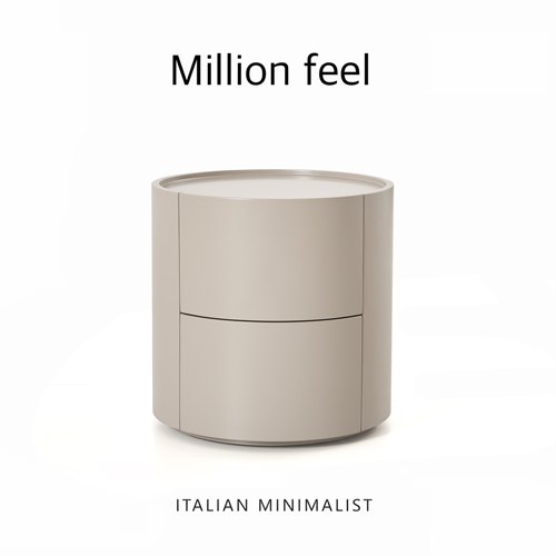 Million feel意式极简床头柜圆形床边柜设计师款轻奢床头柜