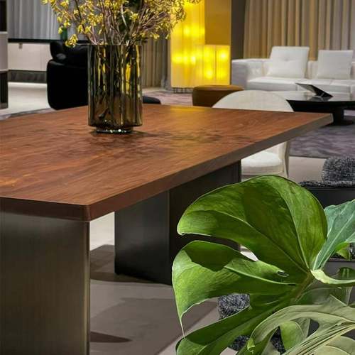 北美黑胡桃木意大利设计Morgan摩根Riva1920餐桌办公桌会议大餐台