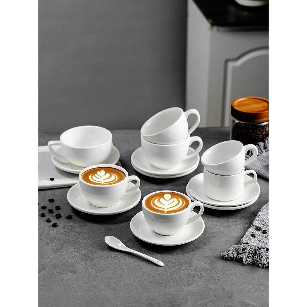 纯白加厚陶瓷咖啡杯碟套装商用意式浓缩拉花拿铁卡布奇诺泽田杯,餐饮具,咖啡杯,淘宝优惠券,粉丝福利购,淘宝优惠卷