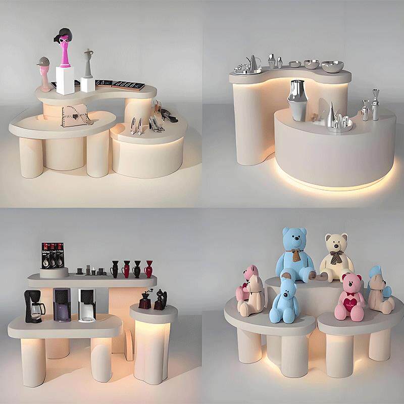 服装店展示台陈列定制桌烤漆女装店中间摆台中岛柜异形中岛台组合