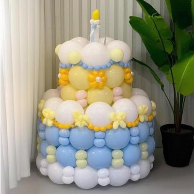 网红生日大蛋糕气球DIY材料包 儿童周生日派对成人礼装饰布置汽球