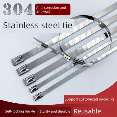 304不锈钢扎带4.6mm金属扎带机房室外耐高温防腐捆扎钢筋固定线束