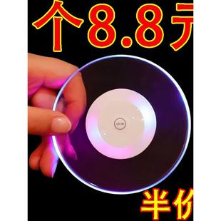 透明发光2025款杯垫酒吧鸡尾酒杯垫调酒发光底座发光灯座奶茶灯