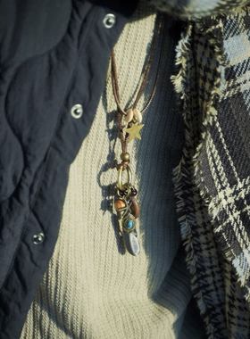 灵魂对撞情侣项链欧美十字链嘻哈说唱美式吊坠配饰复古羽毛民族风
