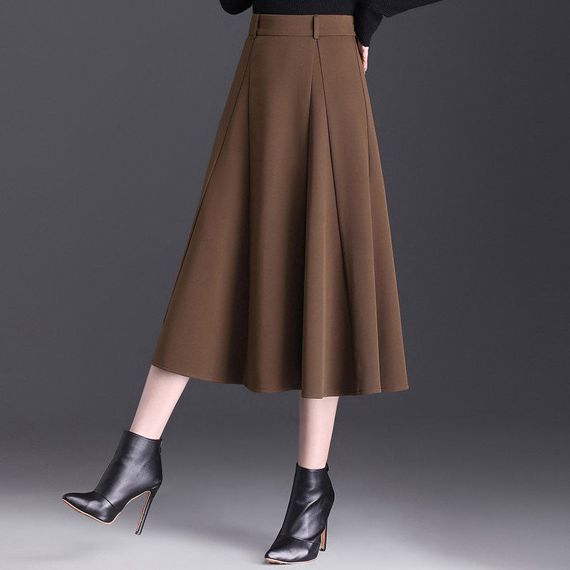 秋冬新款气质半身裙中长伞裙高腰垂感a字显瘦通勤妈妈直筒裙裙子,女装/女士精品,半身裙,淘宝优惠券,粉丝福利购,淘宝优惠卷