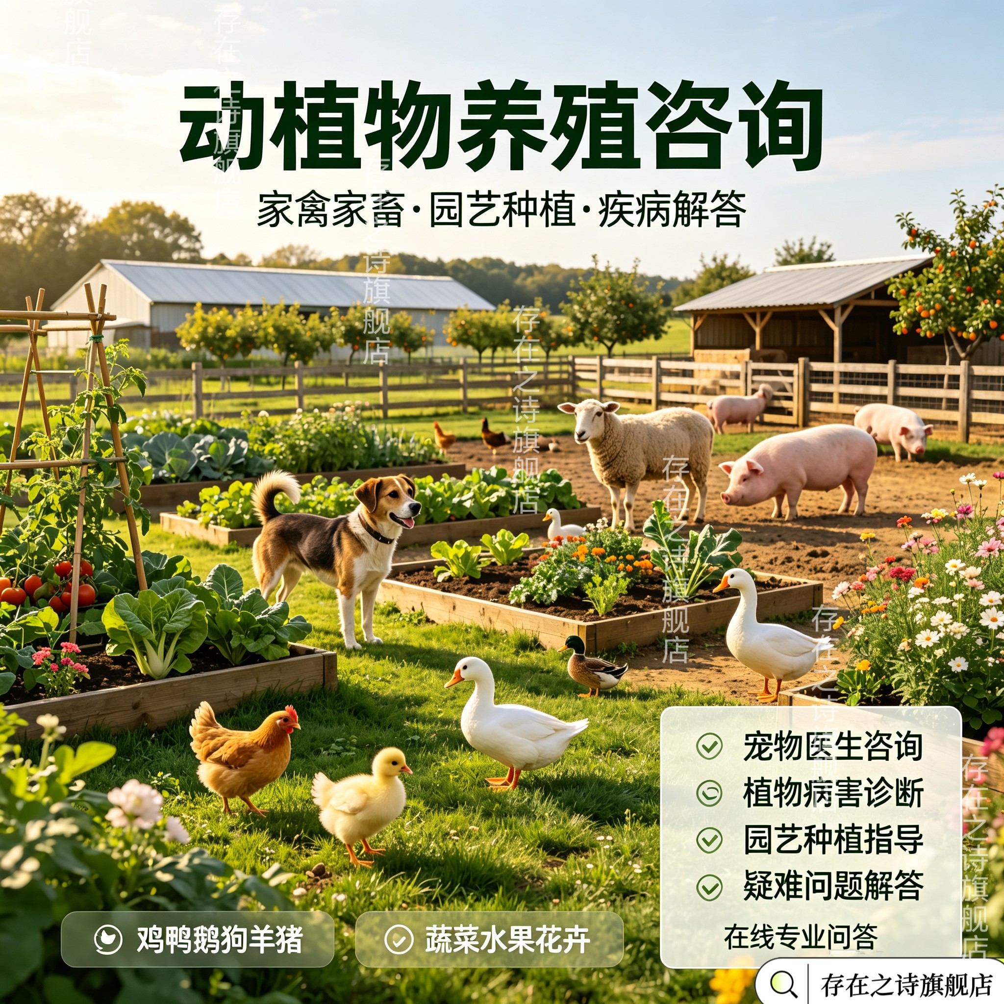 动物养殖咨询动植物养护宠物家禽疾病指导植物医生绿植花卉教种植