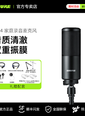 SHURE/舒尔 SM4 家庭录音麦克风专业话筒家用k歌直播设备专用乐器