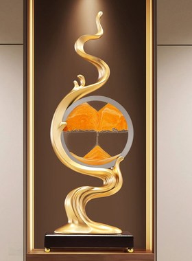现代简约风生水起轻奢风流沙画高级感摆件客厅办公室装饰开业礼物