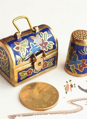 一见倾心80年代老货小古董再也寻她不着景泰蓝针线包顶针盒百宝箱