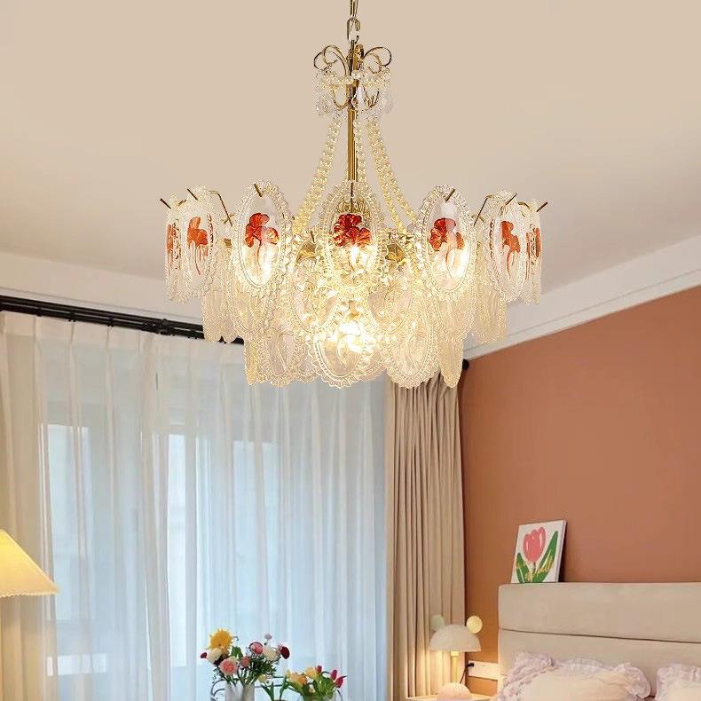 法式轻奢主卧室灯吊灯现代简约复古水晶2025年新款奶油风客厅灯具