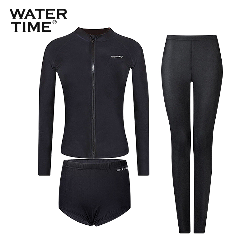 WaterTime潜水服 冲浪服两件式女水母衣湿衣长袖长裤保暖防晒游泳
