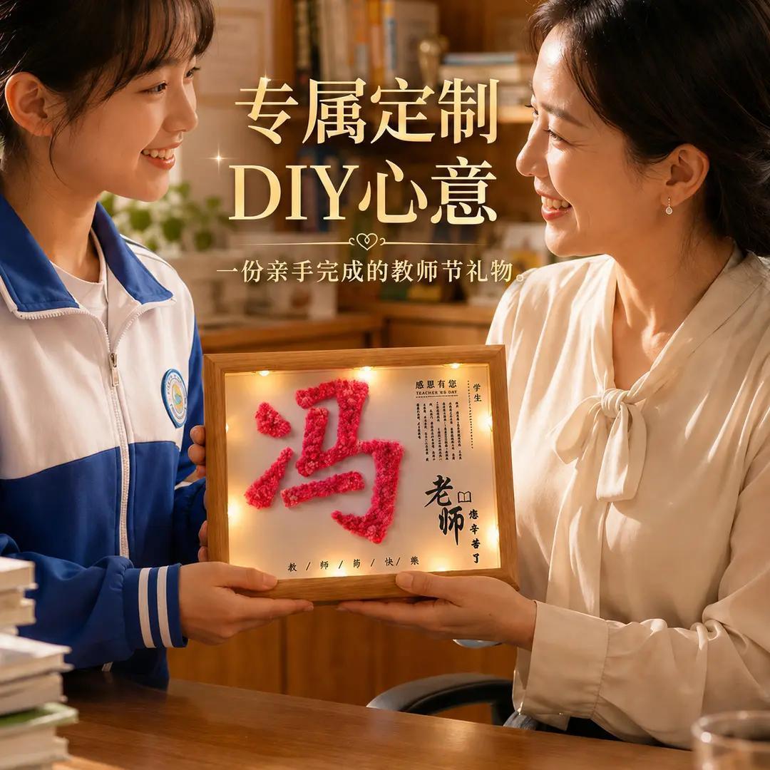 教师节送老师姓氏相框DIY材料包