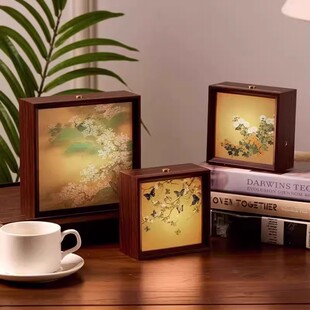 新古风书法文创小夜灯相框书房茶室国风充电氛围灯桌面装饰摆件