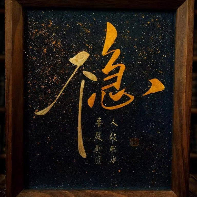 《不急》书法摆件相框