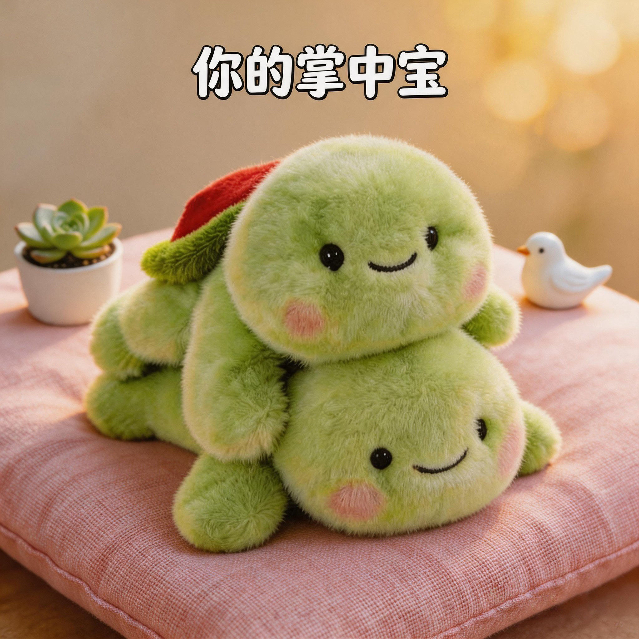 掌中宝趴小乌龟玩偶躺平绿