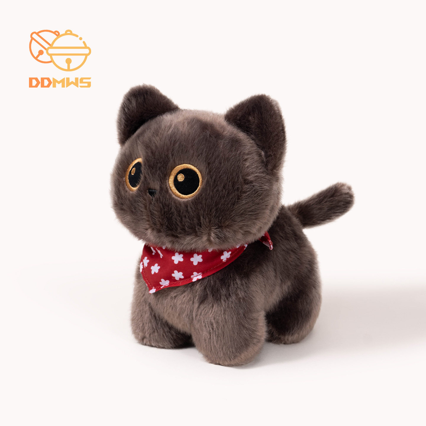 可爱小黑猫玩偶三花布娃暹