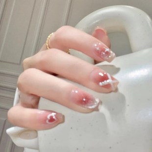 星光爱心 气质腮红新娘婚甲爆闪堆钻贴片 手工美甲 猫眼穿戴甲