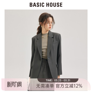 百家好灰色西装 女士早秋轻熟气质通勤OL职业优雅知性西服外套 套装