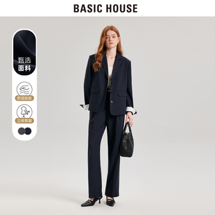 春季 新品 职业正装 House 外套女装 百家好 藏青色西装 Basic 上新