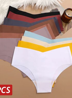 6PCS Women Seamless Panties Ice Silk Ultra Thin Briefs Sexy