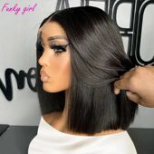 Pre Frontal Wig Lace Bob Plucked 13x4 Inches Straight