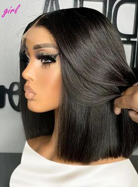 13x4 Straight Lace Frontal Bob Wig 8-14 Inches Pre Plucked 1