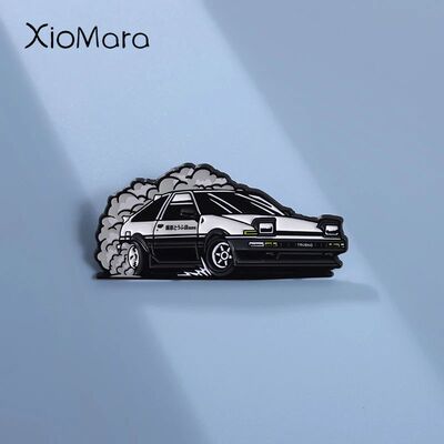 Trendy Cool Car Drift Brooch Enamel Pins Japanese Anime Insp