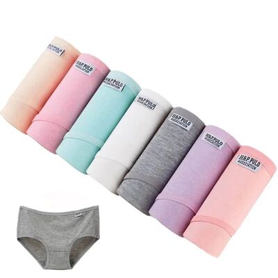 7Pcs/Lot Women's Panties Cotton Plus Size Underwear Girls Br