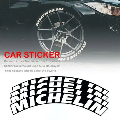 3D rubber Custom Tyre Letterings Sticker 1/0.75 inch Height