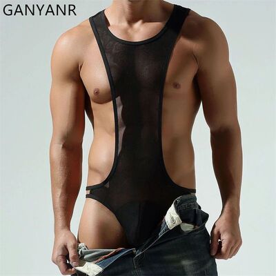 GANYANR Wrestling Singlet Men Sports Set Sweatsuit Tracksuit