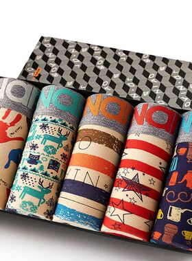 4Pcs Boxer Shorts Men's Underwear Sexy Panties Cotton Boxers