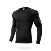 Tight Round Gym Clothing Fitne Sleeve Mens Long Fitness Neck