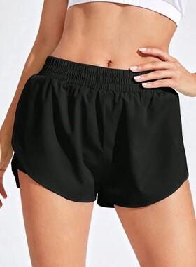 Yoga Shorts Women Fitness Elastic Running Workout Short Legg
