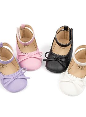 Baby Girls Mary Jane Flats Retro Bowknot Infant Wedding Dres