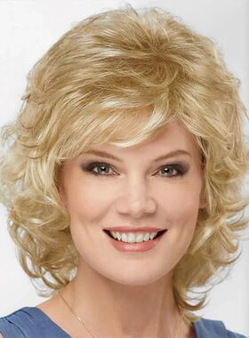 HAIRJOY Women Synthetic Hair Wigs Short Curly with Bangs  Sh
