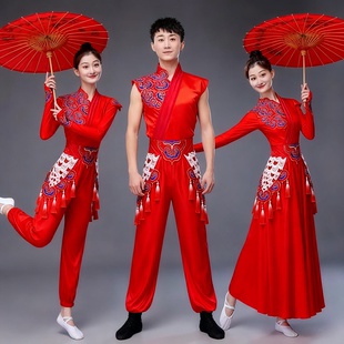 2026新款打鼓演出服女男中国风舞龙大鼓舞敲鼓腰鼓开场舞锣鼓服装