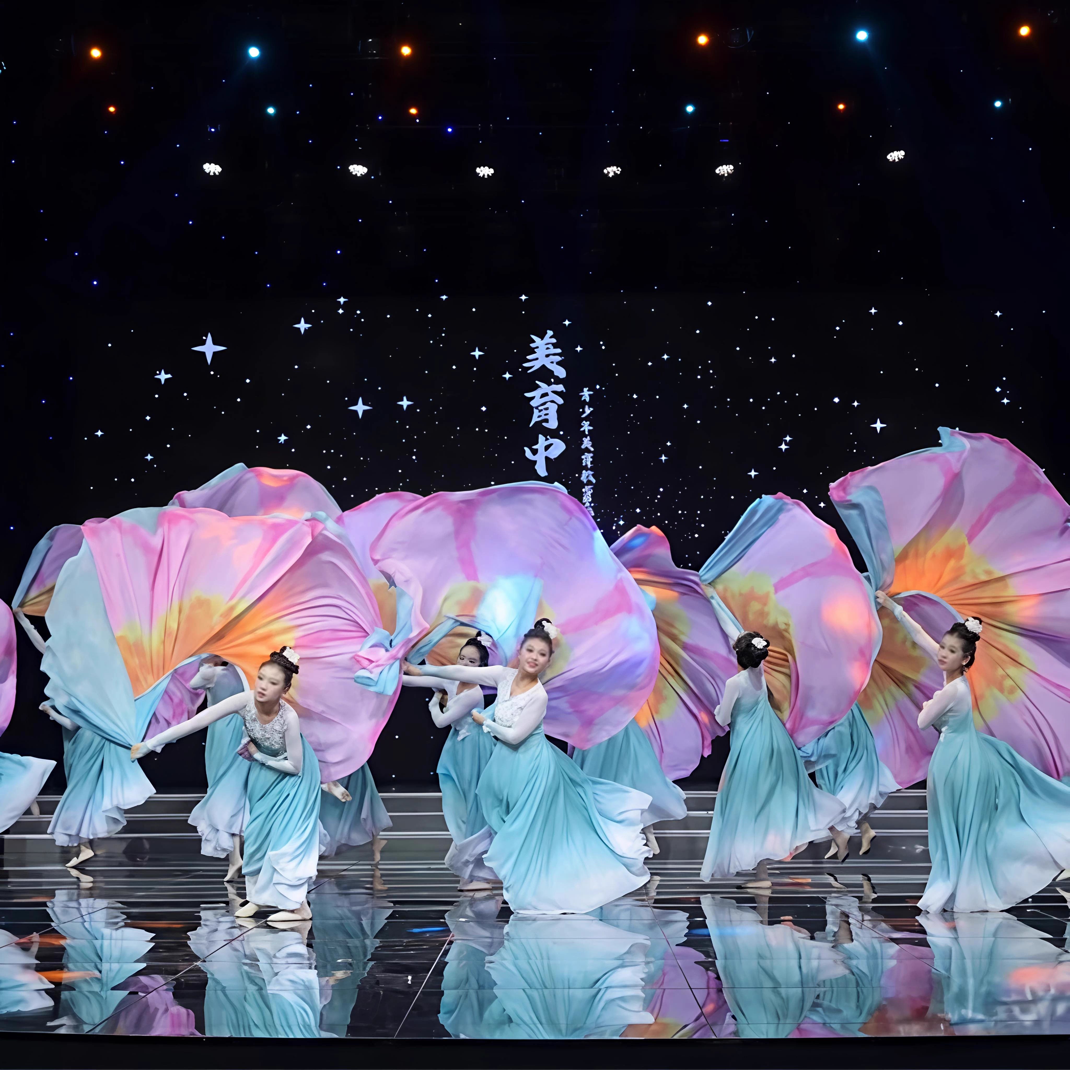 芙蓉似锦满城花舞蹈服古典舞演出服女子群舞表演服中国风飘逸服装