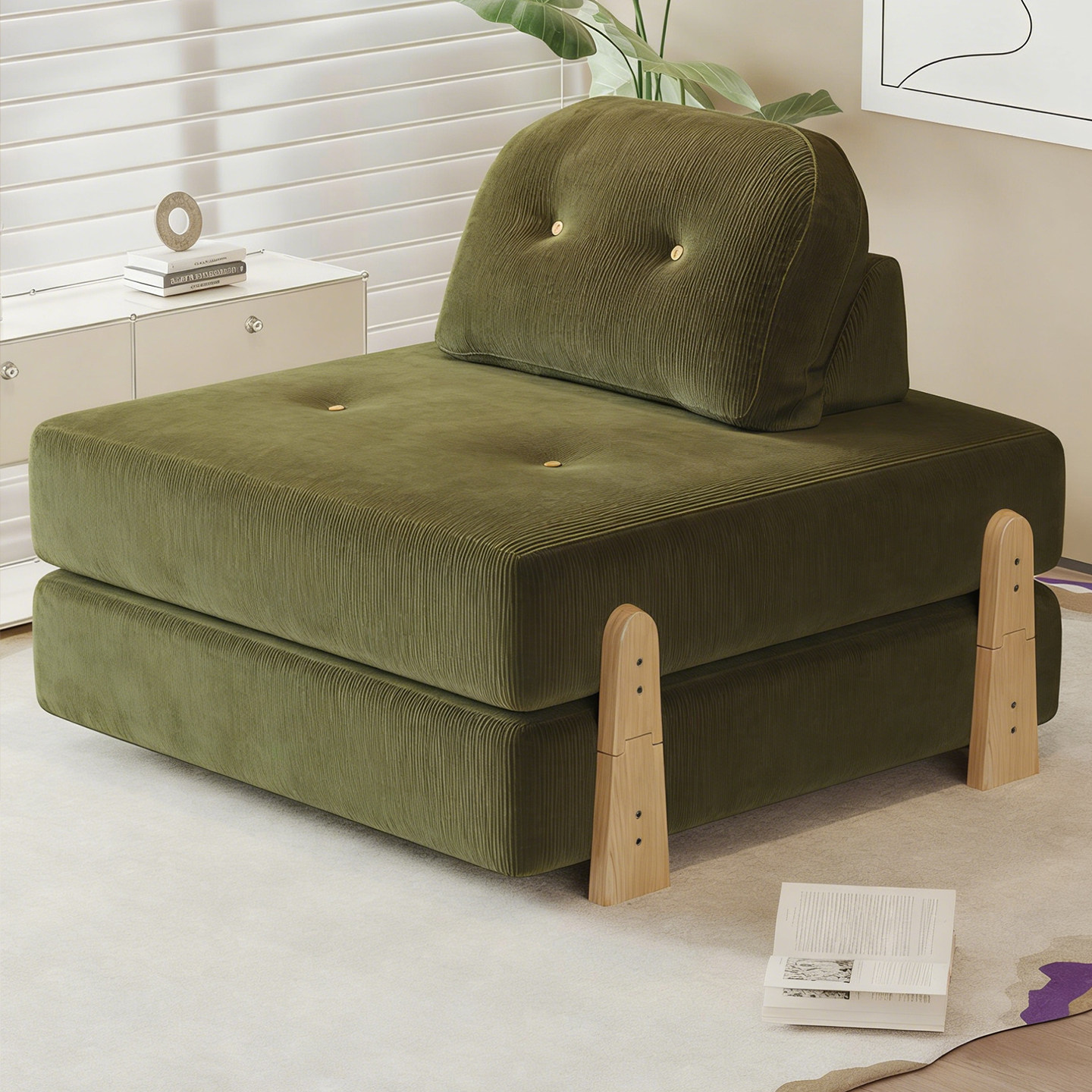 沙发床折叠两用2026新款单人豆腐块模块沙发榻榻米复古懒人沙发床