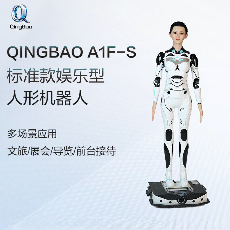清宝机器人面部仿真文旅展会前台迎宾接待人工智能人形机器人AI语音交互商用讲解机器人导览干活服务机器人