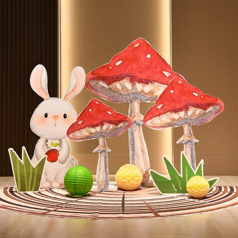 森系主题蘑菇兔子宝宝一周岁生日布置场景装饰百天儿童KT板背景墙,节庆用品/礼品,气球,淘宝优惠券,粉丝福利购,淘宝优惠卷