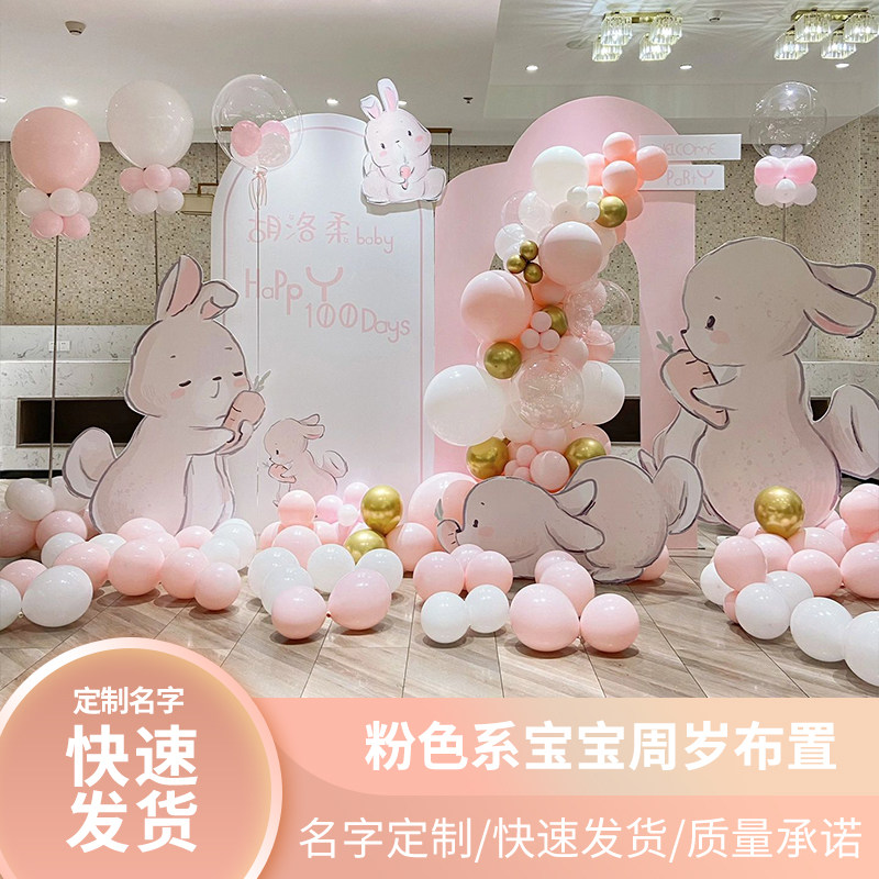 宝宝周岁生日布置女孩儿童百天百日宴kt板定制气球背景墙场景装饰,节庆用品/礼品,气球,淘宝优惠券,粉丝福利购,淘宝优惠卷