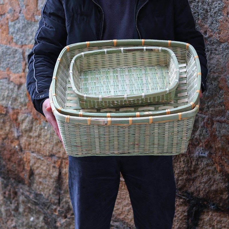 竹编长方形竹筐家用餐厅超市果盘馒头篮筐托盘收纳茶盘菜篮簸箩筐,特色手工艺,竹编/竹雕,淘宝优惠券,粉丝福利购,淘宝优惠卷